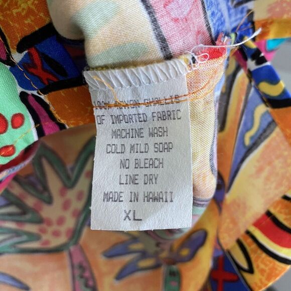 Vintage Palm Bay Dress Womens XL Tropical Maxi Jacket Set Made Hawaii 90s - Picture 8 of 8